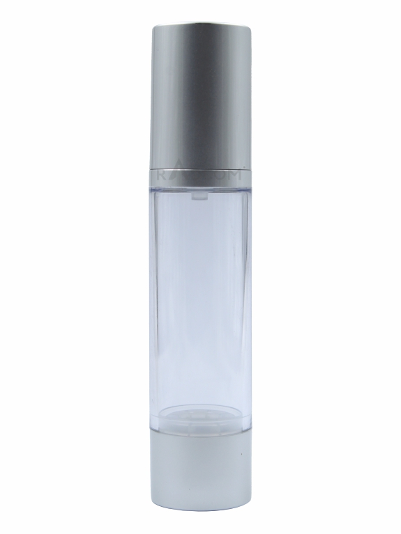 50ML BA01 - Matt Silver-Airless Bottles With Matt Silver Pump And Matt Silver Cap